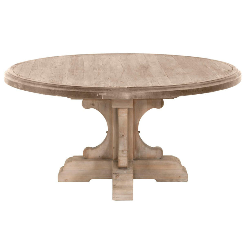 Essentials For Living Bella Antique Bastille 60" Round Dining Table in Smoke Gray Pine image