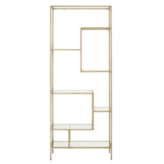 Essentials For Living District Beakman Bookcase in Brass/Clear Glass image