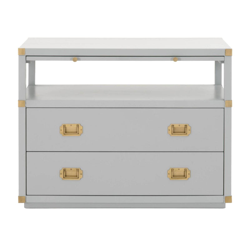Essentials For Living Traditions Bradley Nightstand in Dove Gray, Brushed Gold image