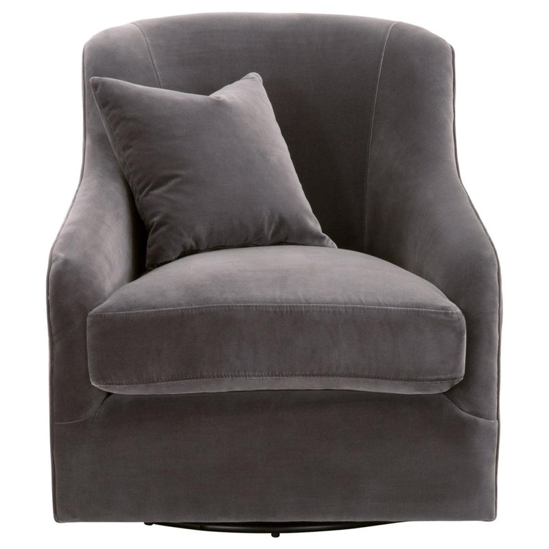 Essentials For Living Stitch & Hand Mona Swivel Club Chair in Dark Dove Velvet image