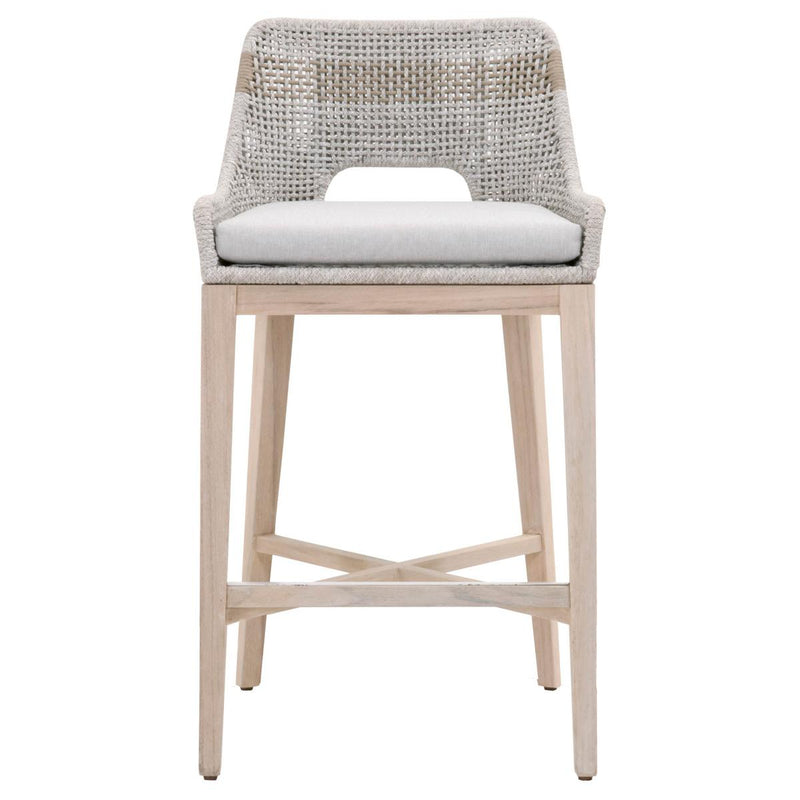 Essentials For Living Woven Tapestry Barstool in Taupe & White Flat Rope image