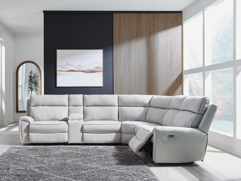 Social Pointe Reclining Sectional with Storage Console - Sanctuary Home Furnishings (CA)*