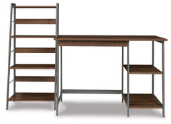 Soho Warm Brown/Gunmetal Home Office Desk with Shelf