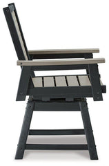 Mount Valley Driftwood/Black Swivel Chair (Set of 2)