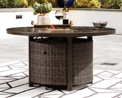 Paradise Trail Paradise Trail Fire Pit Table with 4 Nuvella Swivel Lounge Chairs - Sanctuary Home Furnishings (CA)*
