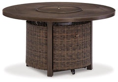 Paradise Trail Paradise Trail Fire Pit Table with 4 Nuvella Swivel Lounge Chairs - Sanctuary Home Furnishings (CA)*