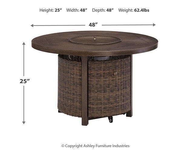 Paradise Trail Paradise Trail Fire Pit Table with 4 Nuvella Swivel Lounge Chairs - Sanctuary Home Furnishings (CA)*