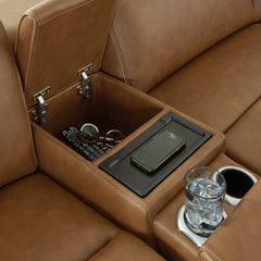 Magic Man Power Reclining Sectional Loveseat with Console - Sanctuary Home Furnishings (CA)*