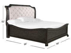 Bellamy Complete Queen Sleigh Bed W/Shaped Footboard