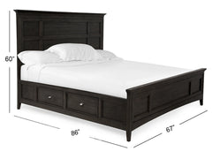 Westley Falls Complete Queen Panel Bed With Storage Rails