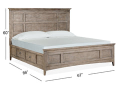 Paxton Place Complete Queen Panel Bed With Storage Rails