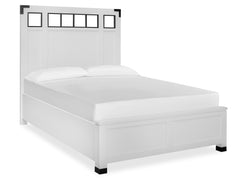 Harper Springs Complete Queen Panel Bed W/Metal/Wood Headboard