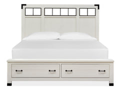 Harper Springs Complete Queen Panel Storage Bed W/Metal/Wood Headboard image