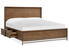 Lindon Complete Queen Panel Bed W/Storage Rails