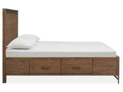 Lindon Complete Queen Panel Bed W/Storage Rails