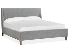 Lindon Complete King Grey Upholstered Island Bed