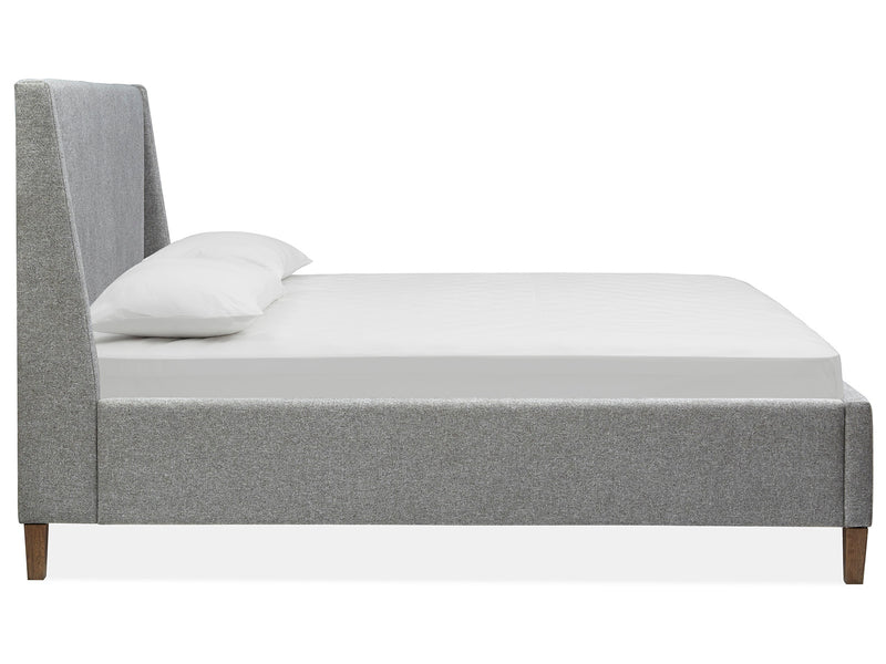 Lindon Complete King Grey Upholstered Island Bed