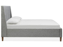 Lindon Complete King Grey Upholstered Island Bed