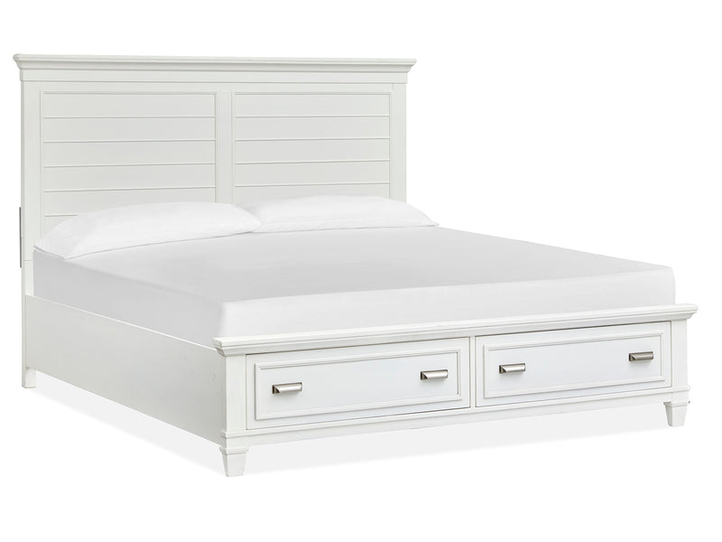 Charleston Complete King Panel Storage Bed - White