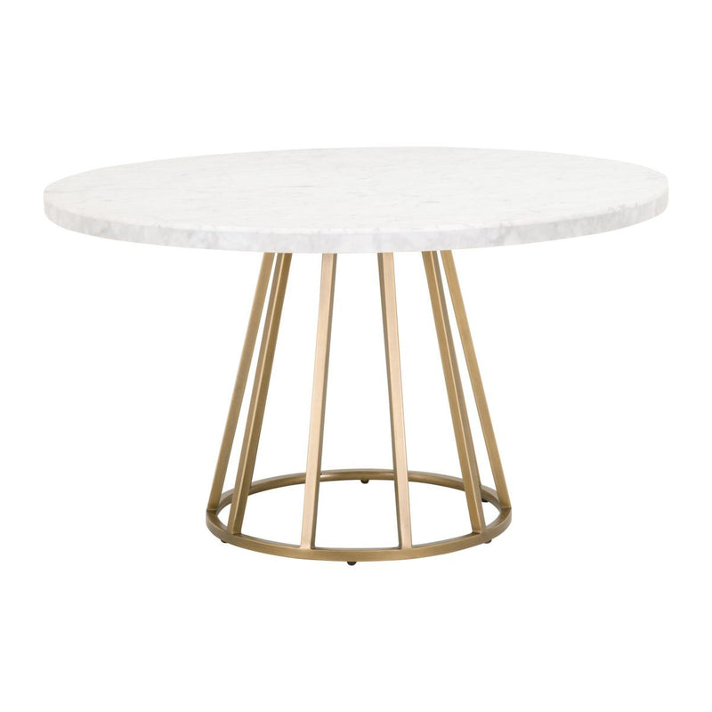 Essentials For Living Traditions Turino 54 inch Round Dining Table in Brushed Gold/White image