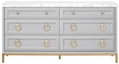 Essentials for Living Traditions Azure Carrera 6-Drawer Double Dresser in Dove Gray image