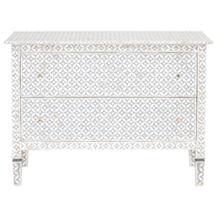 Essentials for Living L'Object Cleo 2-Drawer Chest in Light Gray Resin / Natural Bone image