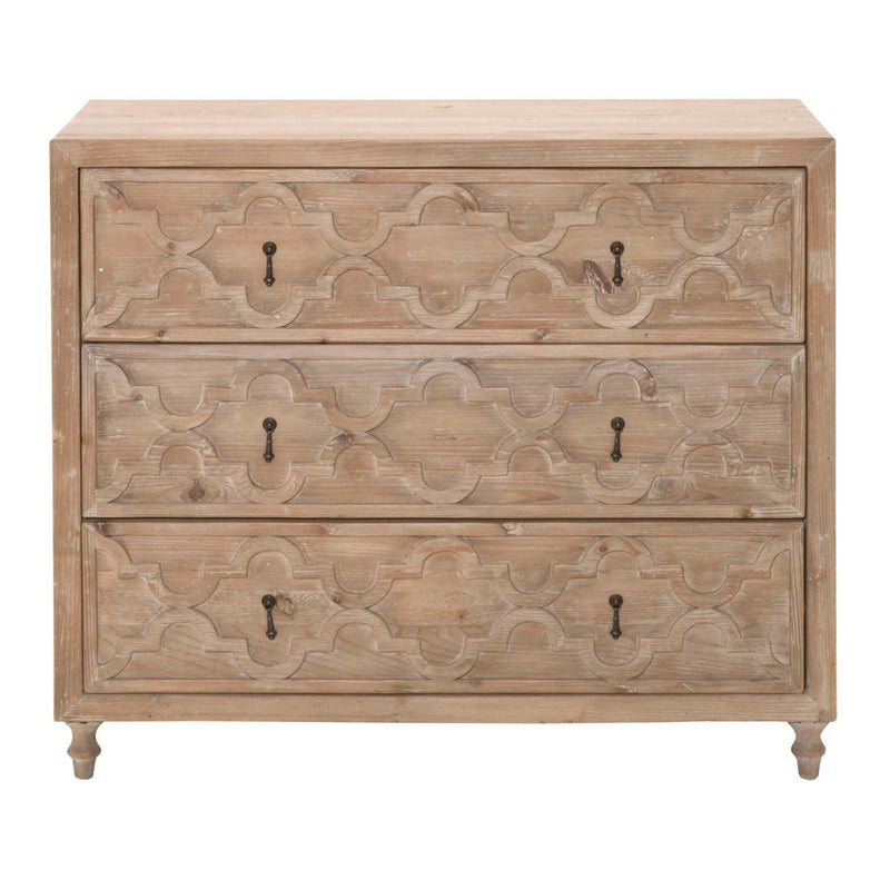 Essentials For Living Bella Antique Clover Entry Cabinet in Smoke Gray Pine image