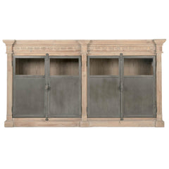 Essentials For Living Bella Antique Grecian Media Sideboard in Smoke Gray Pine/Gray Steel image