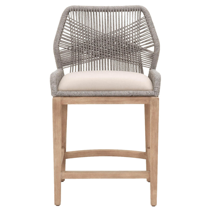 Essentials For Living Woven Loom Counter Stool in Platinum Rope/Natural Gray image