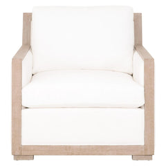 Essentials for Living Stitch and Hand Manhattan Wood Trim Sofa Chair in LiveSmart Peyton-Pearl, Natural Gray Oak image