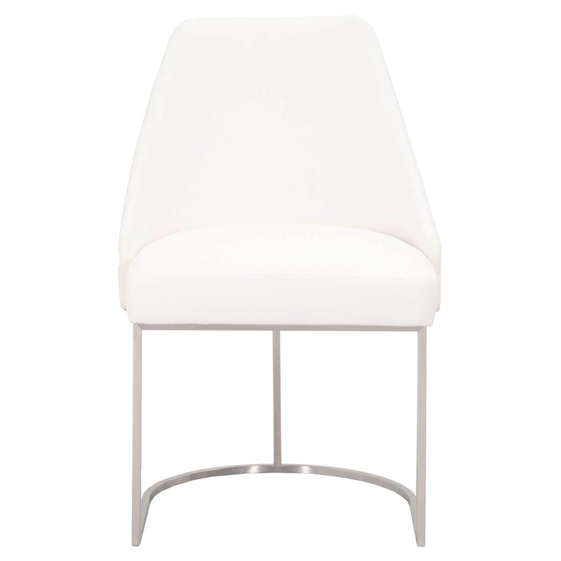 Essentials For Living Traditions Parissa Dining Chair (Set of 2) in White/Brushed Stainless Steel image