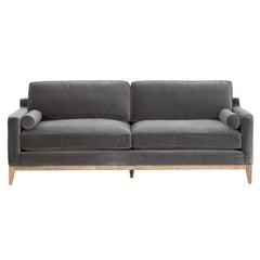 Essentials For Living Stitch & Hand Parker Post Sofa in Dark Dove Velvet/Natural Gray Oak image