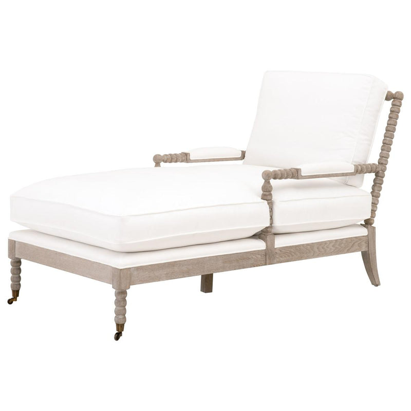 Essentials for Living Stitch & Hand - Upholstery Rouleau Chaise Lounge in LiveSmart Peyton-Pearl, Natural Gray Oak image