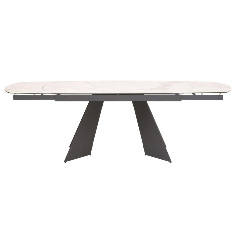 Essentials For Living Meridian Torque Extension Dining Table in Matte Dark Gray/Ceramic White image