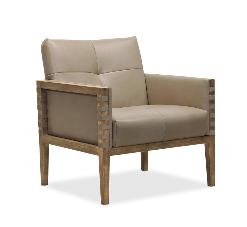 Carverdale Leather Club Chair w/Wood Frame - CC401-082