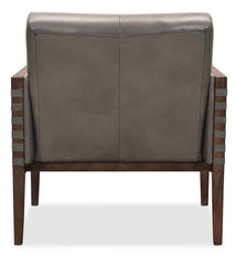 Carverdale Leather Club Chair w/Wood Frame - CC401-095