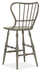 Ciao Bella Spindle Back Bar Stool-Speckled Gray