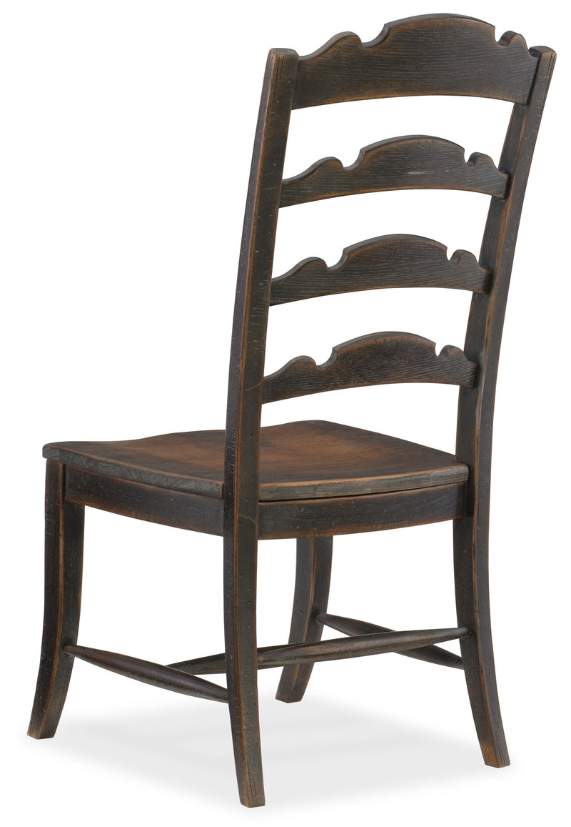 Hill Country Twin Sisters Ladderback Side Chair - 2 per carton/price ea - 5960-75310-BLK