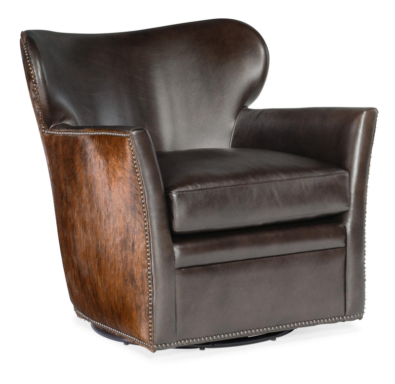 Kato Leather Swivel Chair w/ Dark HOH image