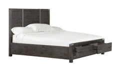 Magnussen Abington King Panel Storage Bed in Weathered Charcoal