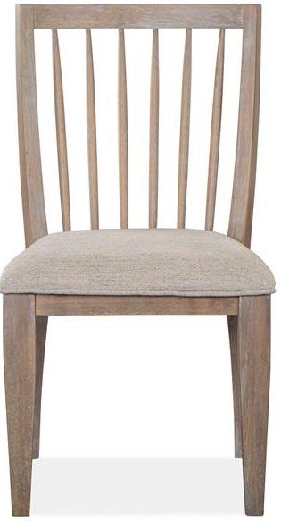 Magnussen Furniture Ainsley Dining Side Chair w/Upholstered Seat in Cerused Khaki (Set of 2)