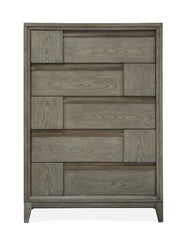 Magnussen Furniture Atelier Drawer Chest in Nouveau Grey, Palladium Metal image