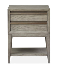 Magnussen Furniture Atelier Open Nightstand in Nouveau Grey, Palladium Metal image