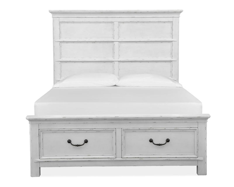 Magnussen Furniture Bellevue Manor California King Storage Bed in Weathered Shutter White image