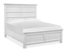 Magnussen Furniture Bellevue Manor King Panel Bed in Weathered Shutter White