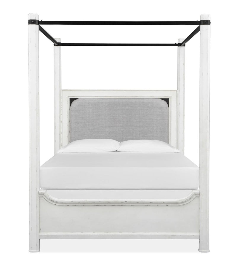 Magnussen Furniture Bellevue Manor King Poster Bed in Weathered Shutter White image