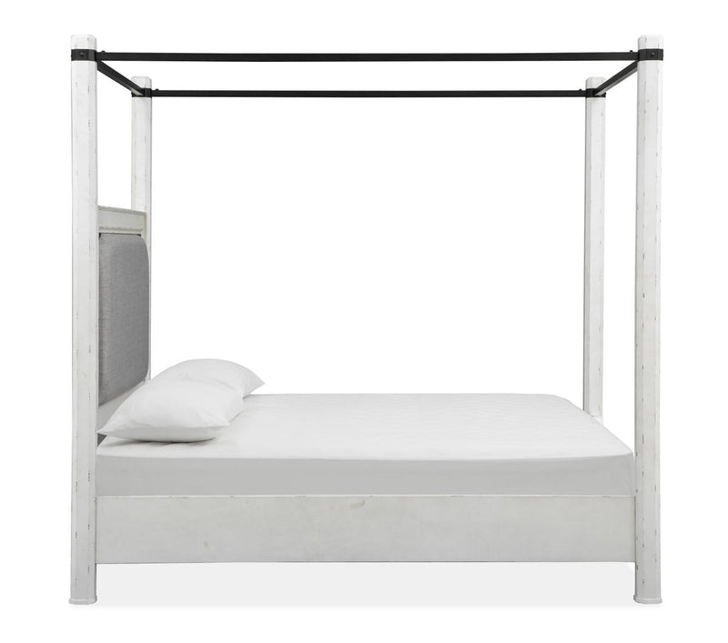 Magnussen Furniture Bellevue Manor King Poster Bed in Weathered Shutter White