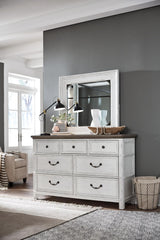 Magnussen Furniture Bellevue Manor Mirror in Weathered Shutter White