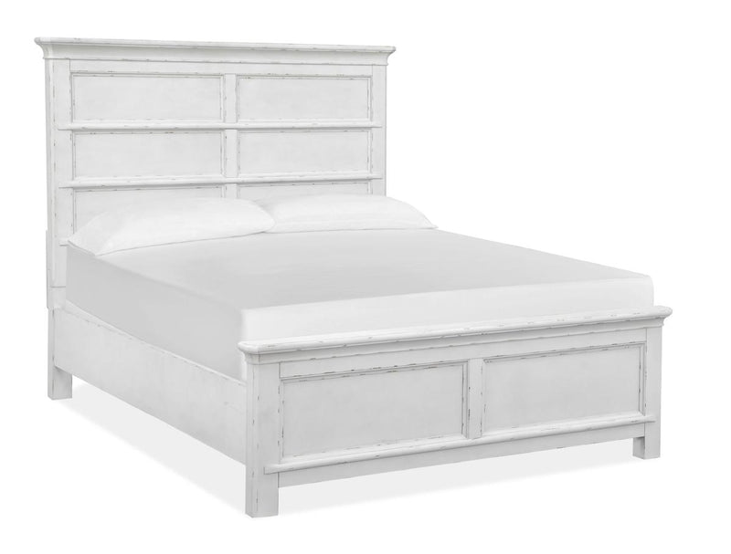 Magnussen Furniture Bellevue Manor Queen Panel Bed in Weathered Shutter White