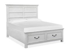 Magnussen Furniture Bellevue Manor Queen Storage Bed in Weathered Shutter White